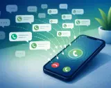 Smartphone che riceve chiamate e messaggi. Un flusso di notifiche, come in un simosnap sesso, converge verso il telefono.