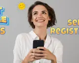 Ragazza sorridente con smartphone, testo "Chat Il Sole Gratis" e "Senza Registrazione".