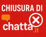Chiusura di chatta.it: le recensioni non sono più disponibili. Un fumetto arancione e una X bianca su sfondo rosso.