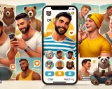 Uomini sorridenti e orsi su un'app di incontri, un digichat gay per trovare il tuo "bear".