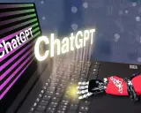 Un braccio robotico interagisce con un laptop, mostrando il logo ChatGPT. Un'immagine che evoca il futuro del chat random Italia.