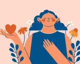 Una donna con un cuore in mano, circondata da fiori. Si chiede: perché mi scrive se non gli interesso?