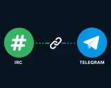 Icona IRC collegata a Telegram tramite un simbolo di catena. I canali simosnap permettono questa connessione.