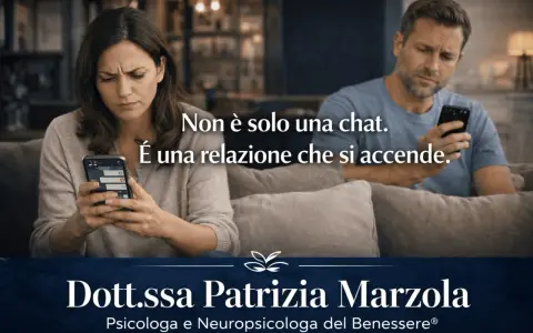Coppia pensierosa sui cellulari. Impara come rispondere ai messaggi per accendere una relazione, non solo una chat. Dott.ssa Patrizia Marzola.