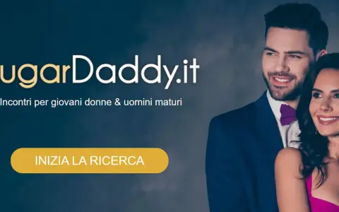 Un uomo maturo e una giovane donna sorridono. Il sito SugarDaddy.it offre incontri per giovani donne e uomini maturi.