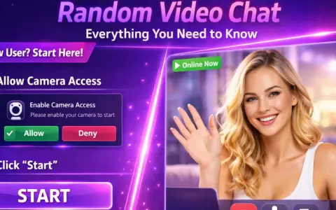 Inizia una chat video casuale con chatpig. Permetti l'accesso alla fotocamera e clicca su "Start" per connetterti.