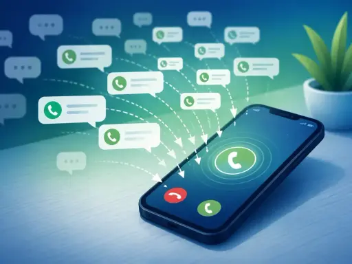 Smartphone che riceve chiamate e messaggi. Un flusso di notifiche, come in un simosnap sesso, converge verso il telefono.