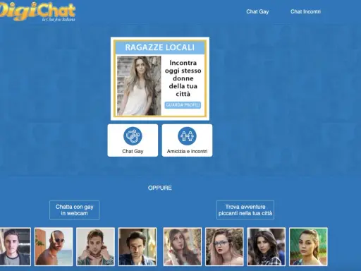 DigiChat: chatta con ragazze locali, chat gay o incontri. Trova avventure piccanti nella tua città.