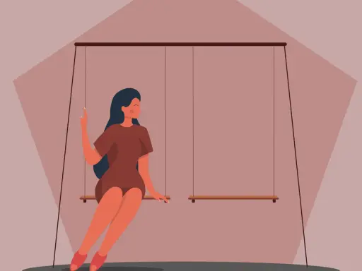 Ragazza su altalena, pensierosa, riflette su come capire se scrivergli o no.