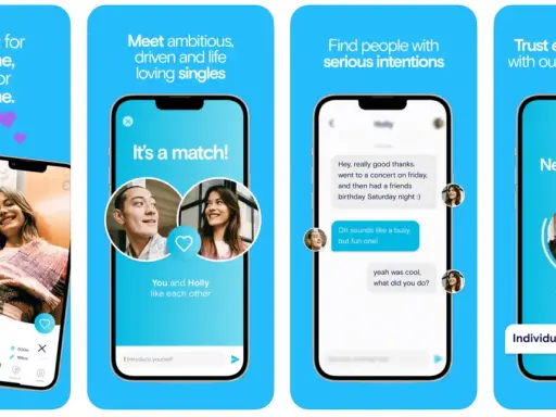 Schermate di un'app di incontri: profili, match e chat. Scopri come cercare una persona su dating per trovare l'anima gemella.