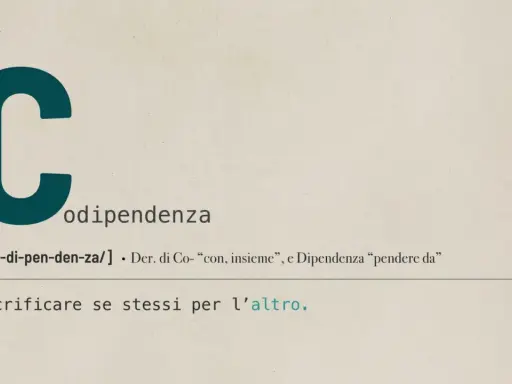 La parola "codipendenza affettiva" spiegata: sacrificare se stessi per l'altro.