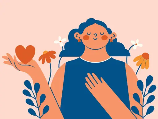Una donna con un cuore in mano, circondata da fiori. Si chiede: perché mi scrive se non gli interesso?