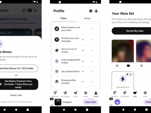 Scopri badoo cos'è: un'app per incontri con funzioni come "Extra Shows" per aumentare la visibilità e opzioni premium per migliorare l'esperienza.