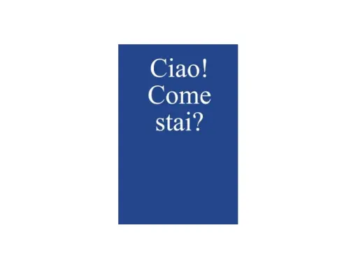 Un semplice "Ciao! Come stai?" su sfondo blu. A volte basta un saluto per connettersi.