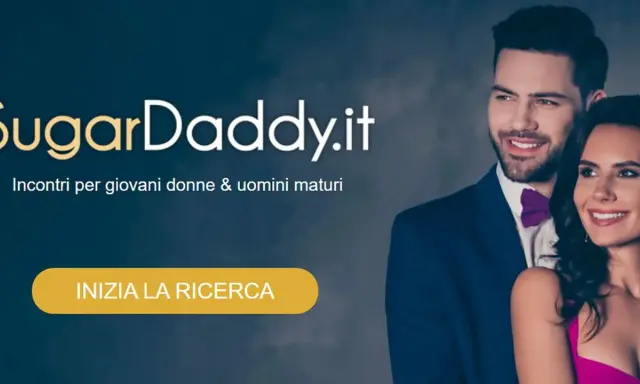 Un uomo maturo e una giovane donna sorridono. Il sito SugarDaddy.it offre incontri per giovani donne e uomini maturi.