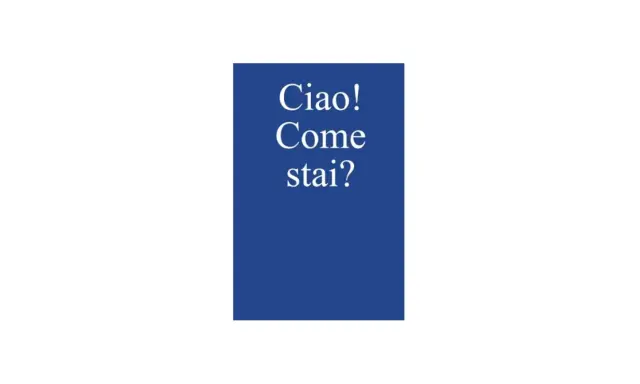 Un semplice "Ciao! Come stai?" su sfondo blu. A volte basta un saluto per connettersi.