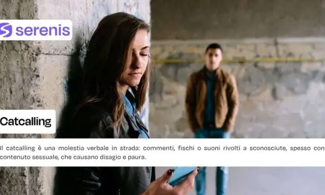 Ragazza turbata da commenti indesiderati, il **catcalling significato** è molestia verbale in strada.