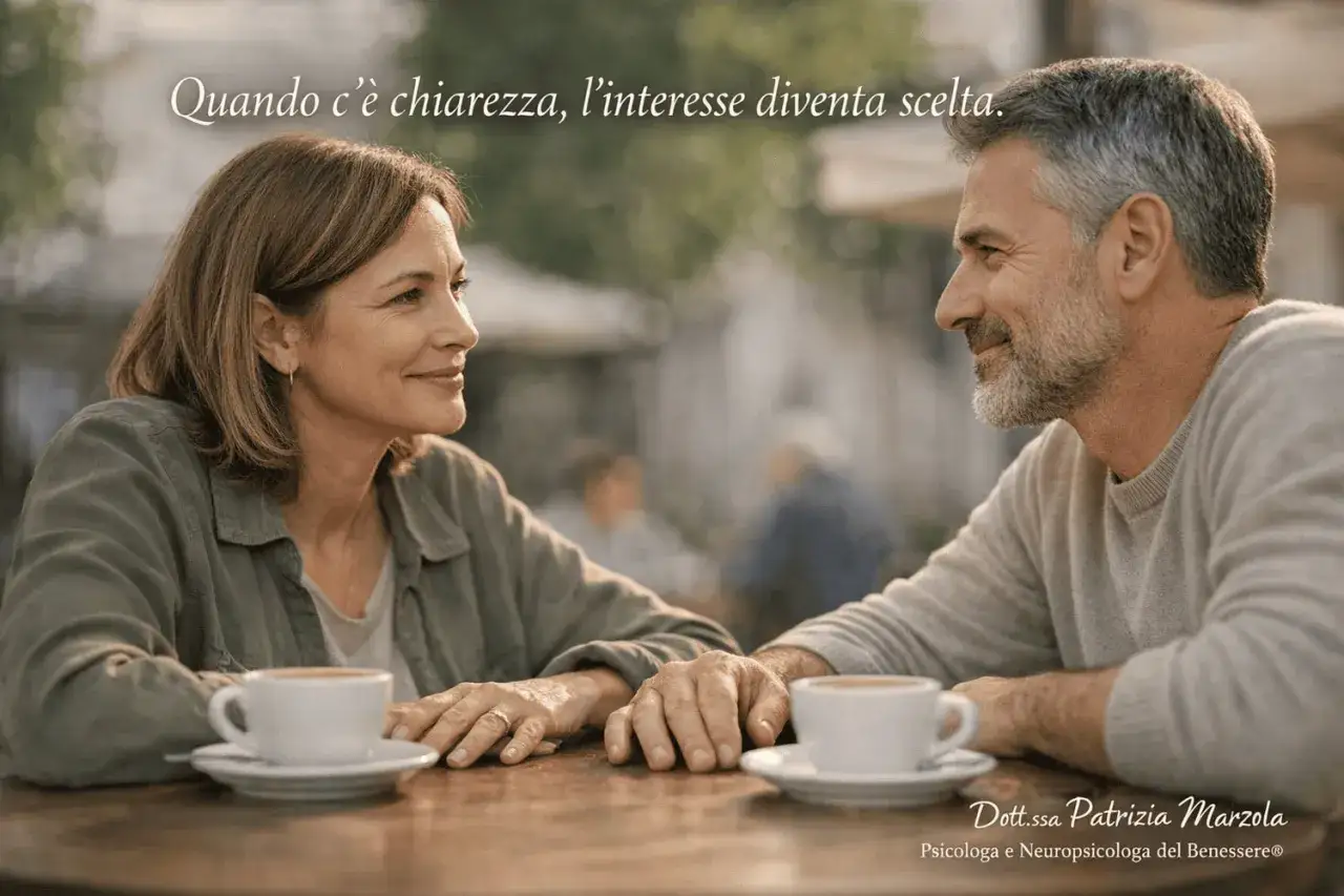 Coppia al bar, lui le sorride, lei ricambia. Forse gli piaccio ma non vuole una relazione, pensa lei guardando il caff&egrave;.