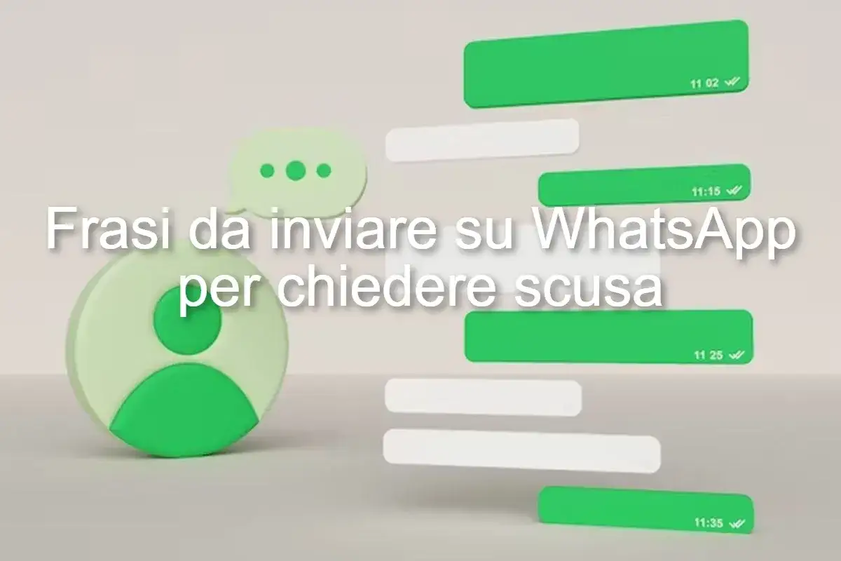 Icona profilo e fumetti chat WhatsApp. Testo:
