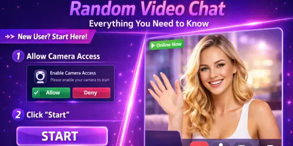 Inizia una chat video casuale con chatpig. Permetti l'accesso alla fotocamera e clicca su "Start" per connetterti.